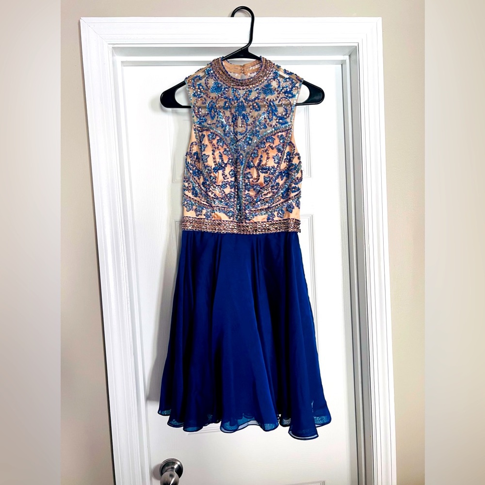 Sherri Hill Navy Blue Homecoming Dress